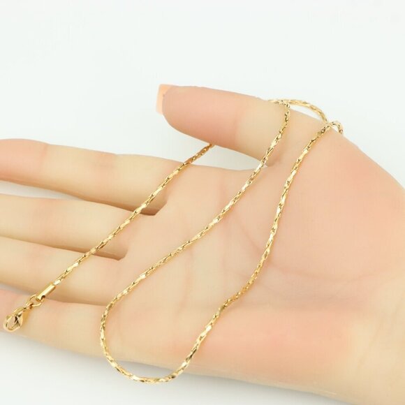 Elegant Textured Rose Gold Necklace for Stylish Layering, XPNL0353 - Picture 4 of 10